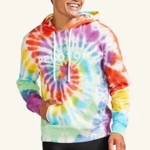 EUC Spiritual Gangster x Peloton Rainbow Tie Dye Hoodie Sweatshirt S Small